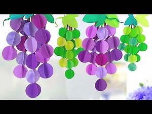 [Easy ✨ Origami] How to Make 3D Grapes 🍇 [Autumn Wall Decoration] Shine Muscat ✨ DIY. How to make...