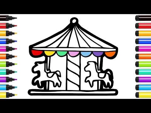 Drawing and Coloring a Cute Ferris Wheel | Easy Step By Step Tutorial