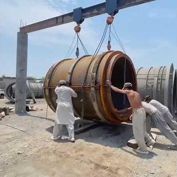 Huge Giant cancrete pipe manufacturing #giant #concretepipe #manufacturing