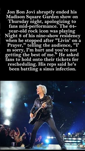 Jon Bon Jovi Abruptly Ends MSG Show Mid-Set – "I'm Hurt, You're Not Getting the Best of Me"
