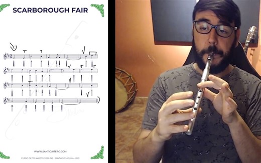 哨笛 Scarborough Fair _ Tutorial Completo _ Curso Tin Whistle desde CERO