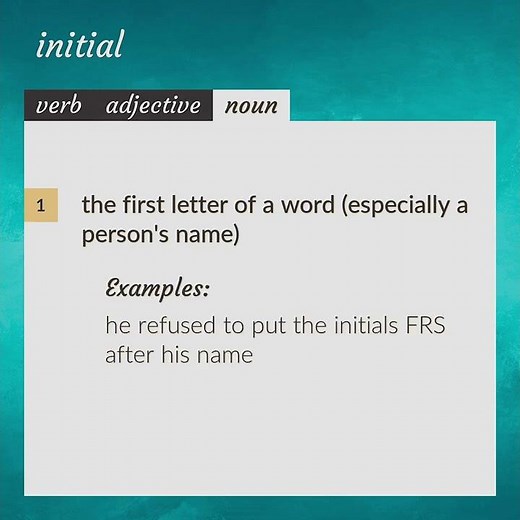 Initials | meaning of Initials