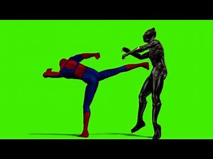 Green Screen Spider-Man Vs Black Panther Fight Shots