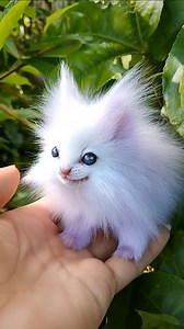 My little friend, the snow-white one, is eating a strawberry. 🐾🍓 #fantasy #animals #AItouch | Pepep Bunyamin