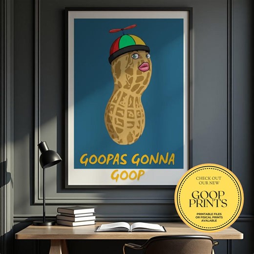 The Burnt Peanut Propeller Beanie Poster – Goopas Gonna Goop Funny Meme Wall Art, Streamer Fan Art Print - Etsy