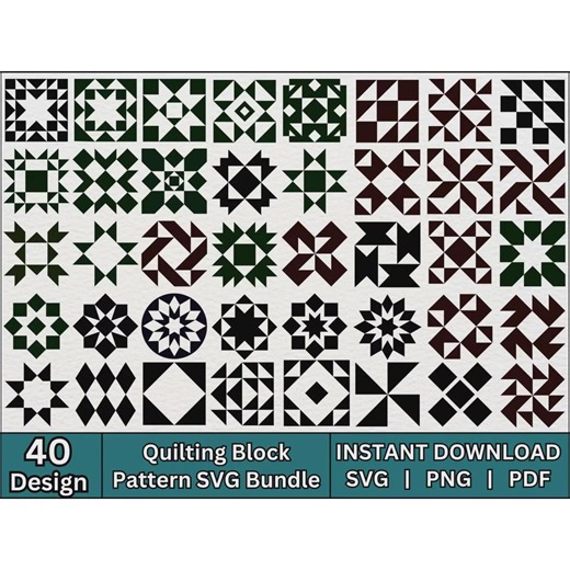 Geometric Quilting Blocks SVG Bundle | Patchwork Designs (digital Download) - Etsy