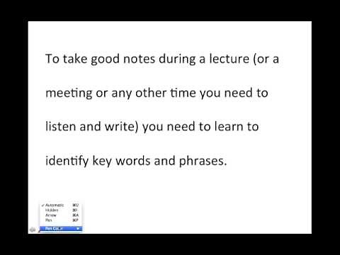 Taking Notes - Using Key Words and Phrases