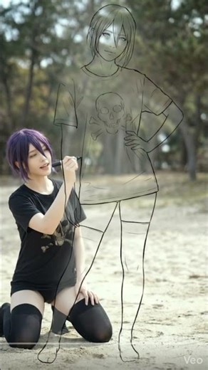 Elle donne vie à son dessin #art #cosplay #shorts