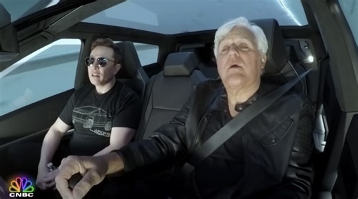 Tesla Cybertruck: Jay Leno and Elon Musk drive a square peg through a round hole