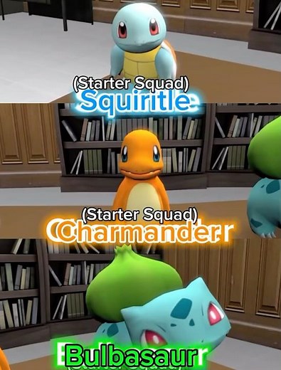 Charmander vs Squiritle vs Bulbuasaur (Starter Squad) #pokemonbattle