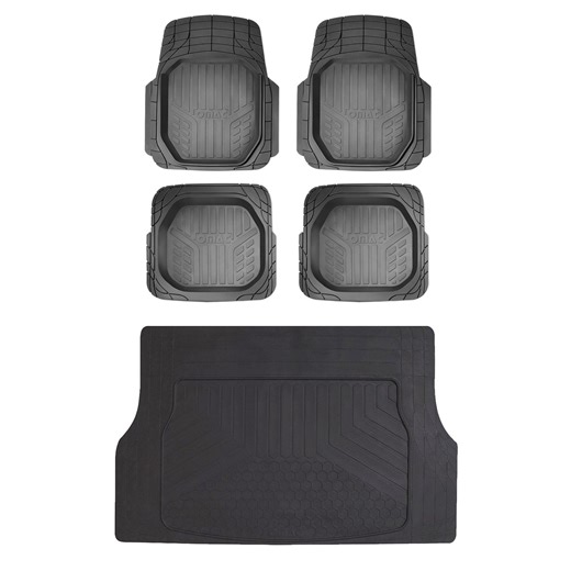 Waterproof Rubber 3D Molded Fit Floor Mats & SET Cargo Liner Protection Black