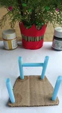 "How to make a kids' chair using cardboard and pipe sticks." #cardboardcraft #DIYKidscraft #Kidside