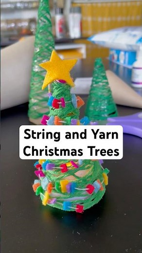Easy String and Yarn Christmas Tree Craft | Nostalgic DIY Holiday Decor and Handmade Gifts Ideas Fun