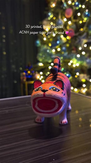 3D Printed Paper Tiger Craft from Animal Crossing