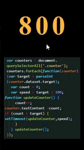 Animated Counters Using JavaScript #javascript #coding #html #css #animation