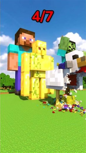 Small To Giant Zombie Heads Vs Mobs #minecraft #teardown
