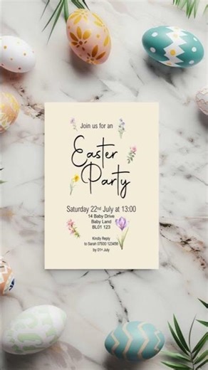 Spring Flowers Easter Party Invitations & Envelopes | Pack of 10