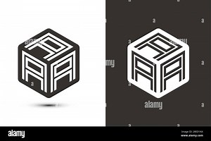 a  letter logo design with illustrator cube logo, vector logo modern alphabet font overlap style. Premium Business logo icon. White color on black Stock Vector Image & Art - Alamy