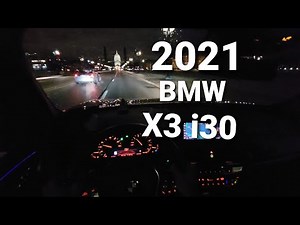 2021 BMW X3 i30 | Night Downtown POV Driving | POV Drive