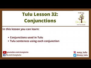 Tulu Lesson 32: Conjunctions