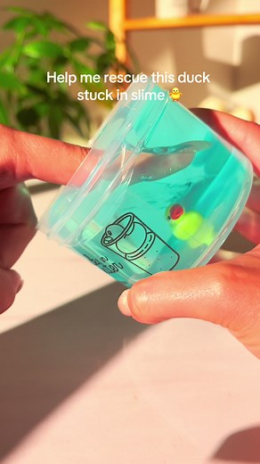 Wanna save your own rubber ducky from slime? Click the link 🐥 This aqua blue clear slime is scented like tropical waters and comes with the cutest ducky charm ✨ #slime #satisfying #slimevideo #satisfyingvideo