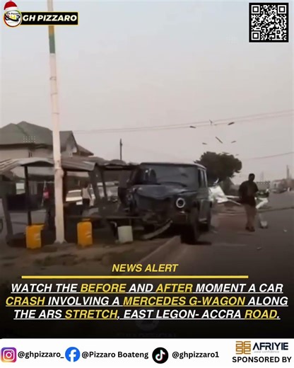 Watch the before and after moment a car crash involving a Mercedes G-Wagon.