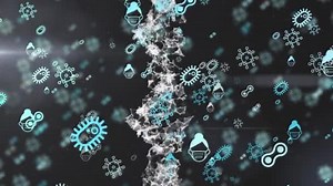 Animation Coronavirus Covid Cells Icons Spreading Rotating Dna Strand Global