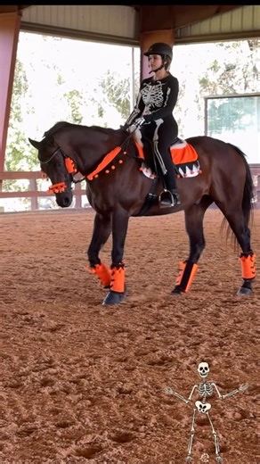 Gunpla_Meli on Instagram: "Happy Halloween from me and Randy 💀👻🎃#equestrian #horse #thoroughbred #Halloween#ottb"