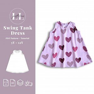 Girls Summer Swing Dress Sewing Pattern, Girls Flowy Tank Dress Pattern, Girls Flowy Dress Pattern, Girls Tank Dress Pattern, Girls Dress - Etsy