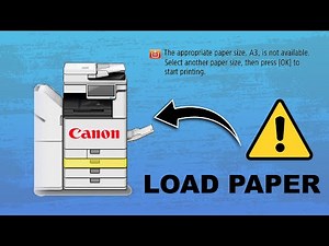 Load Paper warning on Canon copier