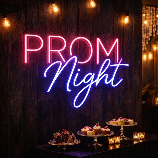Prom Night LED Neon Sign – Custom Prom 2026 Glow Sign for Graduation Party Decor, Class of 2026 Wall Light, Personalized Grad Gift - Etsy