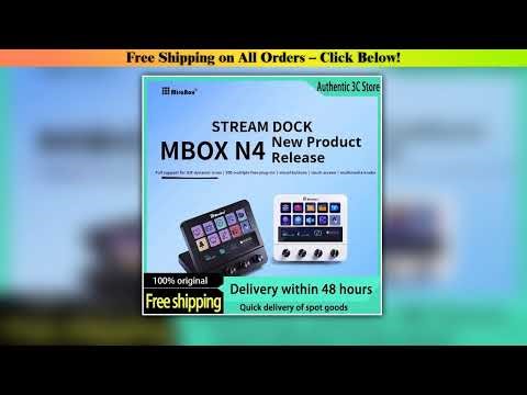 Mbox N4 Stream Deck Adjustable Stand Touch Strip 10-Key Visual Macro Keyboard Quad-Dial Interface