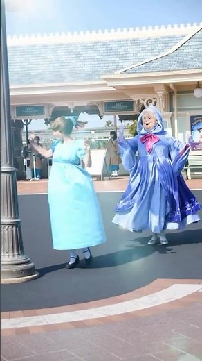 Wendy darling and the fairy godmother at Tokyo Disneyland
