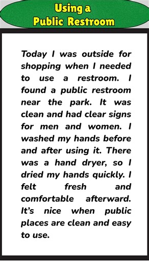 Using a Public Restroom | English Speaking Practice #speakconfidentenglish