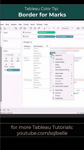 #tableau #Color tips - add border to marks #tutorial #tableautips