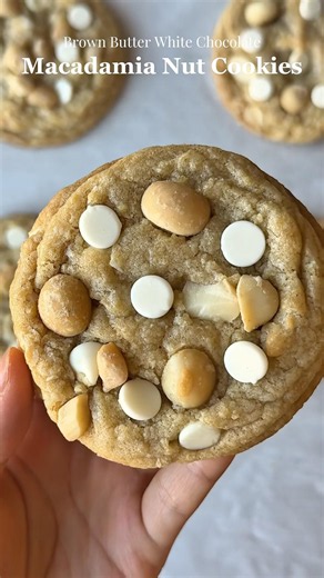 Brown Butter White Chocolate Macadamia Nut Cookies #chocolatechipcookies #cookies #recipe #shorts