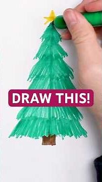 Draw a REALISTIC Christmas Tree in 2 Minutes 🎄 (Step-By-Step!)