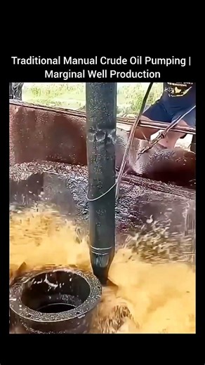 Traditional Manual Crude Oil Pumping | Marginal Well Production