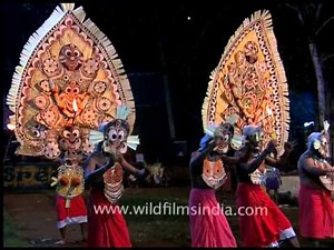 Dance of the majestic Bhairavi Kolams during Padayani Festival