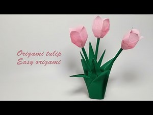 How to Make an Easy Origami Tulip Step by Step | Origami with Josie