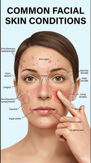 Common Facial Skin Problems Explained | Acne, Rosacea, Melasma & More 😱#skin #health #curafit