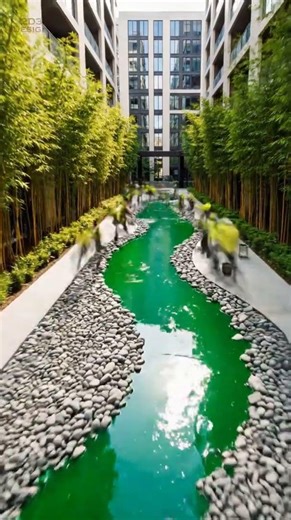 Green Canal Landscaping in Footpath Area #home #2d3ddesigner #architecture #design