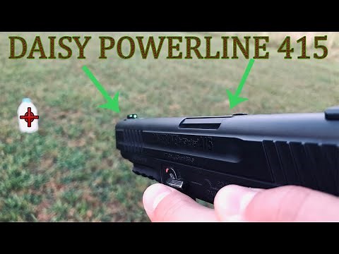 DAISY POWERLINE 415 CO2 POWERED BB PISTOL. WE REVIEW THE FUNCTION, RELIABILITY, AND ACCURACY.