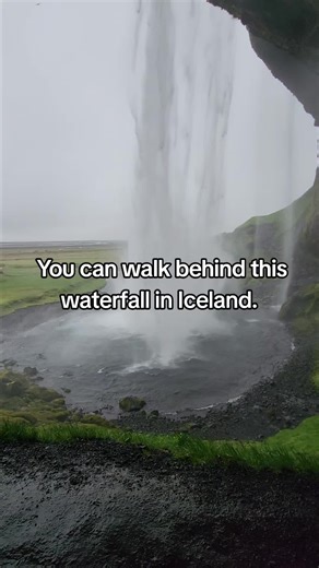 Seljalandsfoss is a waterfall that can be fully encircled on the South Coast of Iceland with a drop of 60 meters (200 feet). You can walk behind this waterfall in Iceland. #iceland #waterfall #hiking #ig_iceland #visiticeland