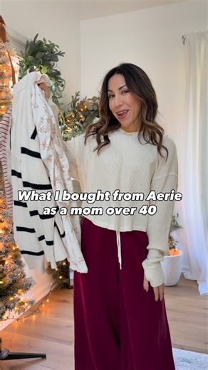 Tammy Leopaldi on Instagram: "❤️Like this post and comment the words “Aerie Nov” and I’ll send you outfit details & sizing to shop these pieces. The theme is comfy on the go for this month’s @aerie haul! These are the exact of fall outfits I want to be wearing. Comfy outfits but we still look put together. The sweatpants all come in lengths, the sweaters are beyond cozy and cute layering tops to mix and match. #AeriePartner #AerieREAL @shop.ltk Ways to shop: 1. Comment “Aerie Nov” and check your