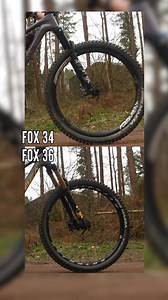 Look at the difference in flex between a Fox 34 and Fox 36 👀 . #gmbntech #gmbn #mtb #mountainbiking #mtbforks #suspension #flex | GMBN Tech