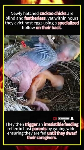 How Baby Cuckoos Kill Their Nest Mates#CuckooChick #cuckoobird #wildlifefacts