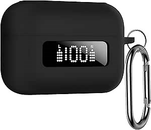 Geiomoo Silicone Case for TOZO NC3, Soft Flexible Scratch Resistant Protective Cover with Carabiner (Black)