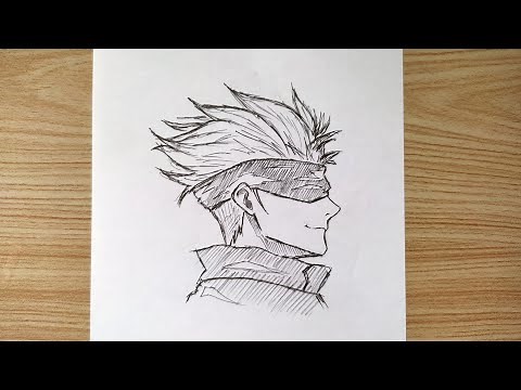 HOW TO DRAW gojo satoru side view face | jujutsu kaisen | Anime Easy Drawing Step-By-Step
