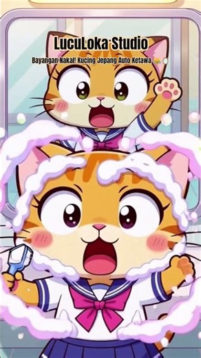 Bayangan Nakal! Kucing Jepang Auto Ketawa 😹🪞